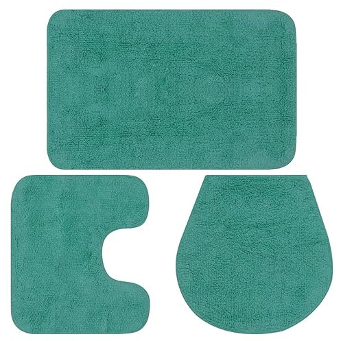 Homgoday Badteppich-Set 3-teilig Stoff türkis