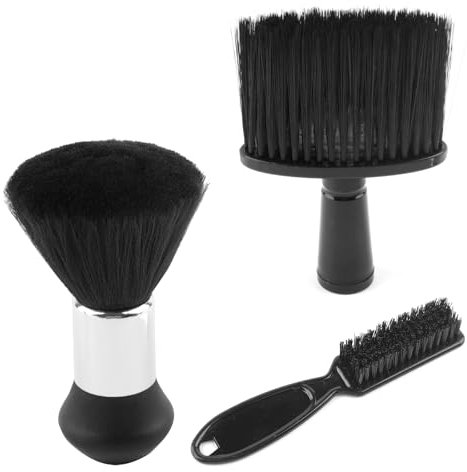 Svalor Lot de 3 brosses de coiffure, ronde (5,1 x 14 cm), plate (10 x 14 cm) et carrée (14,5 x 2,5 cm), Noir, pour tous les types de cheveux, Adultes unisexe