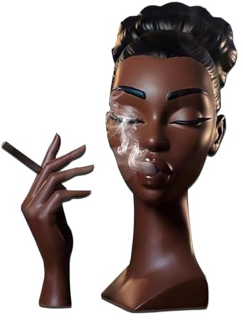 KLUSIET Head Incense Holder Black Women, Head Incense Burner Black Women, Solange-Headscents Incense Holder for Bedroom, Livingroom, Home Decor(A)