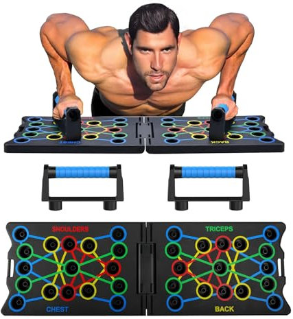 Liegestützgriffe Liegestützbrett - Faltbares Push Up Board für Zuhause, Tragbare Fitnessgeräte für Zuhause für Ganzkörper-Training, Multifunktionales Elite Rack für Effektive Push Ups