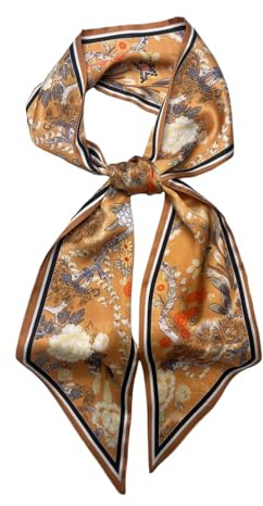 Julunar Hair Scarf for Women Silky Long Neck Head Scarves Purse Bag Scarfs for Handbag Satin Headscarf