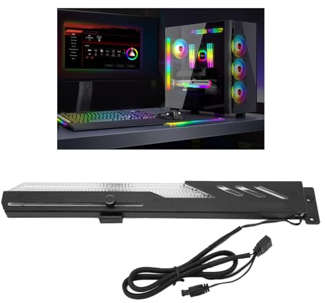 Ausla GPU stödfäste ARGB 3 stift 4 stift glidande justerbar grafikkorthållare GPU-stöd med kantupplyst RGB härdat glas för stationärt PC-spel