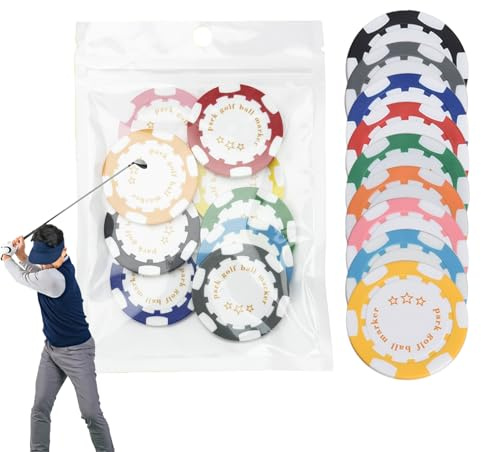 Poker Chip Ball Marker Golf – Collezione divertente, design magnetico con clip per cappello, finitura in metallo resistente, novità soluzione accessorio sportivo per uomini, golfisti adulti, pratica