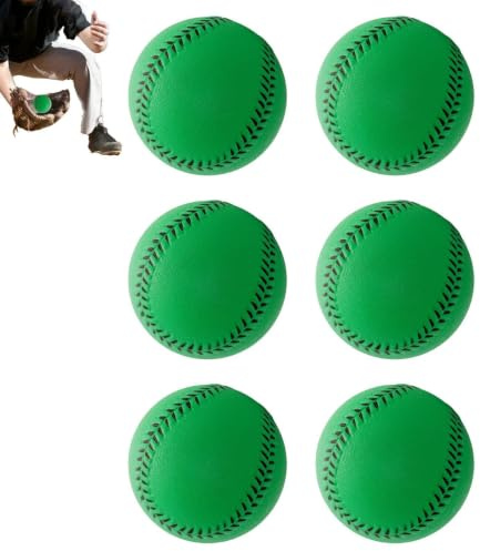 Generisk tygbaseboll 6 stycken mjuka säkra PU-träningsbollar | Barn baseball för barn vuxna inomhus utomhus trädgård fest skola resa semester fitness
