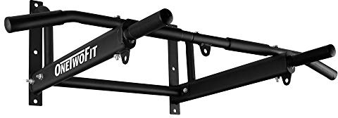 ONETWOFIT Barra de dominadas para montaje en pared con un diseño más estable con 6 orificios para uso en interiores y exteriores, peso máximo: 200 kg OT103