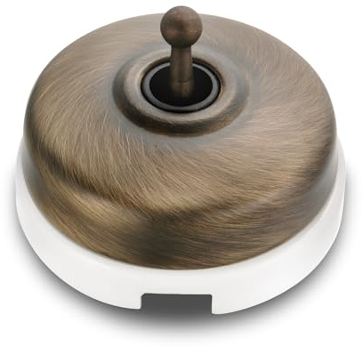 FONTINI - DIMBLER - Interrupteur Va & Vient Porcelaine Blanche Coque Bronze Réf. 60308703