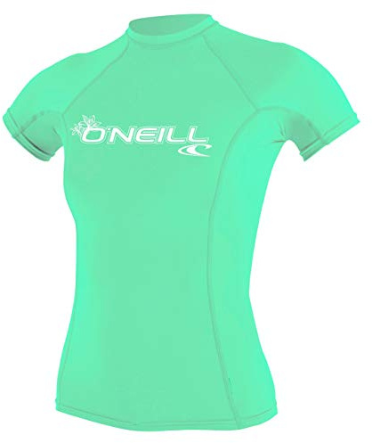 O'Neill WMS Basic Skins - Camiseta de Manga Corta para Mujer, Not Applicable, WMS Basic Skins - Protector de Sarpullido de Manga Corta, Mujer, Color Aqua Claro, tamaño Extra-Small