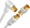 RELIAGINT Câble d'antenne TV 0,5 m - Câble coaxial TV en cuivre pur avec double blindage pour un signal fort - Angle droit - Adaptateur femelle vers femelle inclus - Connecteurs d'antenne ignifuges