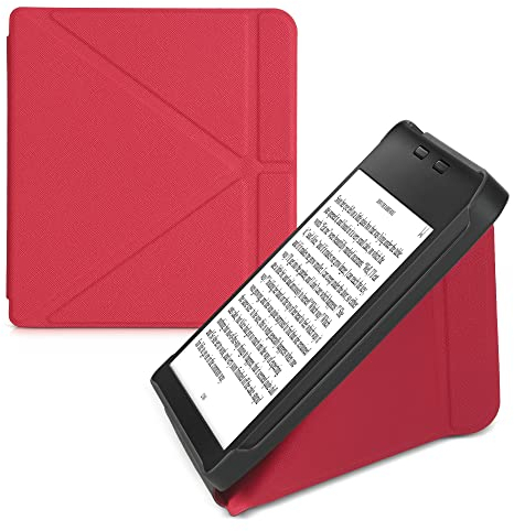 kwmobile Hülle kompatibel mit Tolino Vision 6 Hülle - Kunstleder Case - eReader Schutzhülle - Cover Dunkelrot