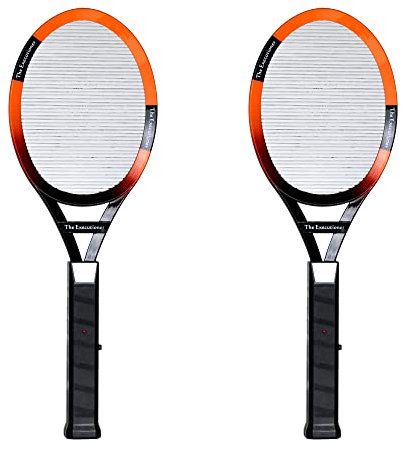The Executioner Twin Pack Electric Bug Zapper Fly Swatter Wasp, Mosquito, Bug, Insect Killer Single Layer Racket Efficient Zapping Indoor Outdoor Long Handle 50cm (The Executioner 2 Pack)