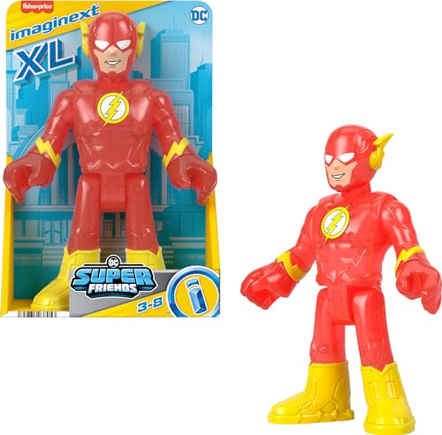 Fisher-Price Imaginext DC Super Friends The Flash XL Toy Figura snodata 25,4 cm per bambini in età prescolare dai 3 anni in su