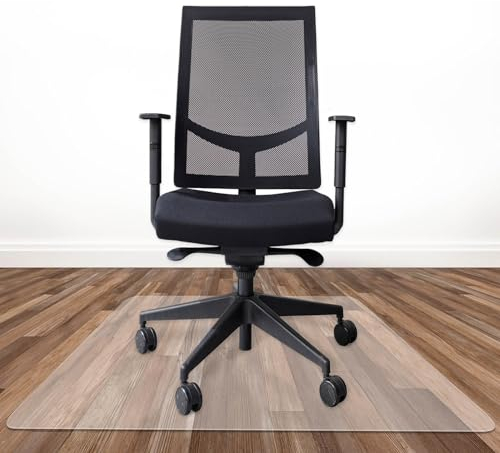 Mob Bürostuhl Unterlage Bodenschutzmatte - Kratzfest, rutschfest, Milchweiß - Bodenmatte, Bodenschutz, Bürostuhlunterlage, Unterlegmatte, Schutzmatte für Laminat, Parkett, Hartböden (90 x 120 cm)