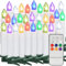 TechKen Weihnachtsbaum Kerzen RGB LED mit Clip Fernbedienung,Flackernd Weihnachtskerze Stabkerzen Dimmbar Christbaumkerzen Kerzenlichter Elektrische Kerzen Flammenlose Kerzen Weihnachtsdeko (30er)