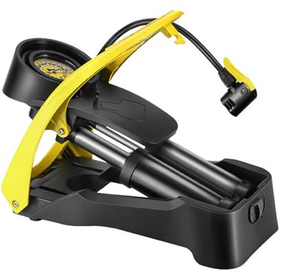 Bomba de pie para inflables,Bomba de pie para bicicleta - Bomba de piso para neumáticos de bicicleta con manómetro,Bomba accionada con el pie para pelota de ejercicio, bomba de aire para flotador, pel