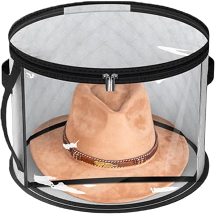 Scatola portaoggetti per cappelli, organizer per cappelli, contenitore rotondo da viaggio | Scatola per cappelli morbida trasparente con cerniera, borsa multifunzionale per cappelli di grande capacità