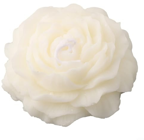 Encantadoras velas hechas a mano con forma de flor de peonía para mejorar la decoración de tu hogar y crear un ambiente sereno (blanco)