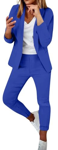 Completi Donna Ufficio Completo Due Pezzi Casual Aperto Davanti Colletto Abito Ufficio Manica Lunga Matrimonio Set Da Cerimonia Giacche E Pantalone Tuta Da Lavoro Business Per Business E Matrimoni
