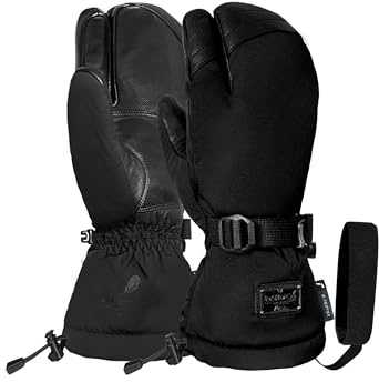 Reusch Yuna Down Lobster - Guanti da sci da donna, R-TEX XT REALDOWN, impermeabili, antivento e traspiranti, con palmo in pelle di capra e Powder Cuff