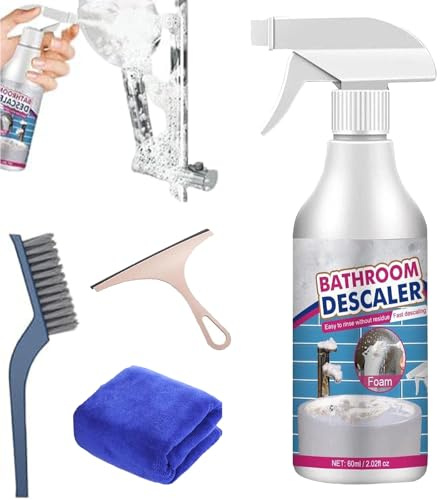 Spray anticalcare per bagno, 60 ml, spray anticalcare, detergente per WC, vetro, vasca da bagno, rubinetto (1 pezzo)