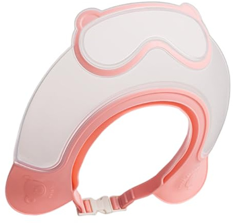 Hair Washing Shield, Adjustable Kids Shower Cap, Anti Splash Shampoo Bath Hat, Soft Protective Bathing Cap for Infants Hair Wash Shield for Boys Girls Bathroom Use