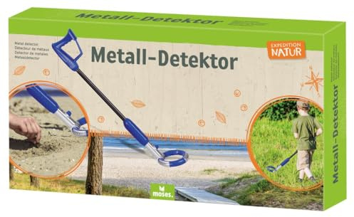 moses. Expedition natur, stabil metalldetektor, med signal och rött LED-ljus, perfekt för skattjakt, för barn från 8 år