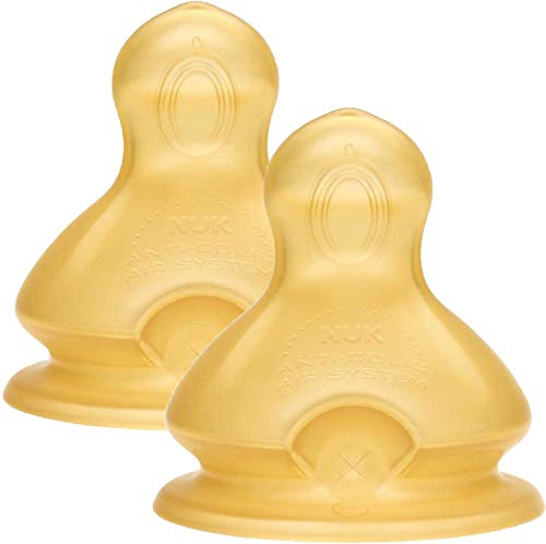 NUK First Choice+ Latex Replacement Teats , 6-18 Months with Medium Feed Hole , 2 Count