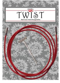 ChiaoGoo Twist Small Lace Interchangeable Cables, 37-Inch, Red