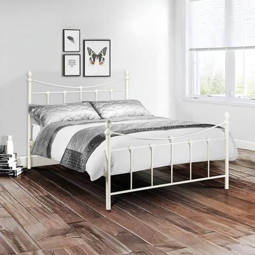 Julian Bowen Stone White Wood Rebecca Bed, Double