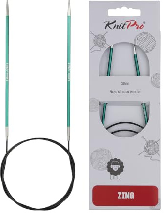 Knit Pro KP47095 Zing: Agujas de Tejer Circulares fijas: 60 cm x 3 mm, 3 mm, Verde