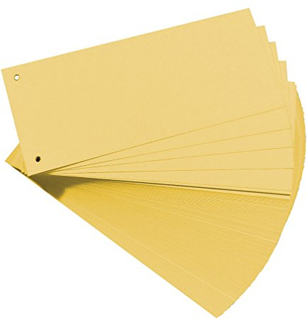 Original Falken 100er Pack Karton-Trennstreifen. Made in Germany. 10,5 x 24 cm gelb Trennlaschen Trennblätter Ordner Register Blauer Engel