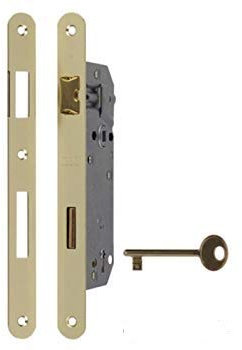 Serratura AGB Patent Grande Foro entrata mm 45 Quadro mm 8 frontale 22 ottone lucido verniciato