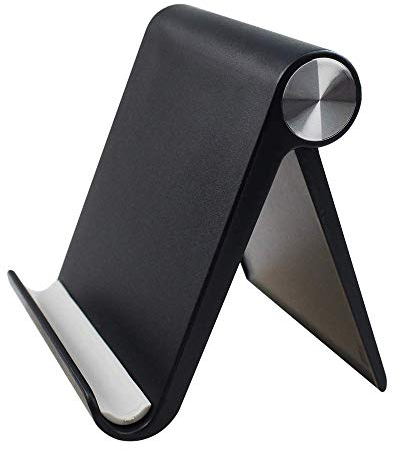 GORWRICH Mobile Phone Holder, Desktop Mobile Stand and Tablet Stand Holder with Adjustable Angle (Black)