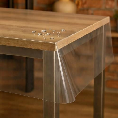 Transparente Folie Schutzfolie Tischdecke 0,3 mm Rechteckig 80 x 120 cm abwaschbare Schutztischdecke