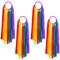 Niuhong 4 Pcs Regenbogenbänder Rainbow Ribbon Regenbogen Band Tanzbänder Mehrfarbig Gymnastik Rhythmische Band Hand Gehalten Bunt Bänder Gymnastikband Mit Griff Party-Aktivitäten Zubehör Dekoration