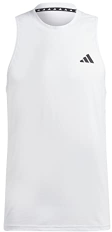 Adidas Hombre Train Essentials Feelready Training Sleeveless tee, White/Black, XL