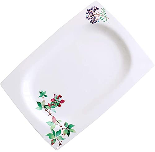 Sudemota Teller Original Fischteller Fischteller Fischteller Besteck Kombination Haushalt groß rechteckig Fischteller gedämpft Teller Fischteller Mikrowelle (Size : 14 inches)