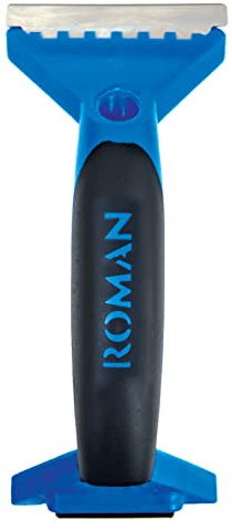 Roman Wallpaper Removal Scraper with Roller, 3.25-inch Steel Shaver Blade, Strips Wallpaper, Blue