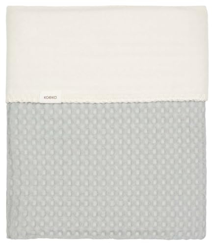 Koeka Babybettdecke - Schmusedecke - Kuscheldecke - Mit Cotton Fleece Gefuttert - Amsterdam - Waffelstoff Aus Baumwolle - Atmungsaktiv - Abwaschbar -