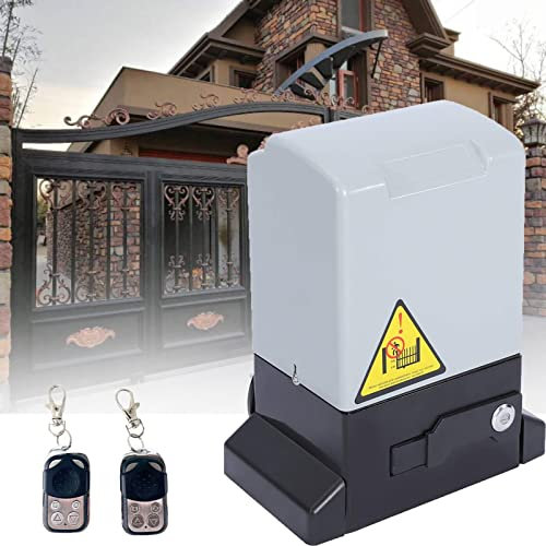 Ouvre-Porte Coulissant Automatique avec Deux télécommandes, capteur photocellule Infrarouge, opérateur de Portail électrique, kit Complet pour Portail Coulissant, sécurité d'allée, 550 W # 1000 kg