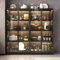 DEZAGCE Glasvitrine mit led Beleuchtung, Vitrine Schwarz - Vitrinenschrank- Sammlervitrine - Glasvitrine Regal Glas, Pop-up Design,Vitrine mit Glastüren Schwarz, 40 T x 160 B x 160 H cm