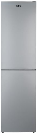 SIA SFF20050SE Silver Fridge Freezer, Large 302L Capacity, 60/40 Split, Low Frost, E Rated, Digital Temperature Control, LED Lighting, Reversible Door, 2 Years Parts & Labour Guarantee