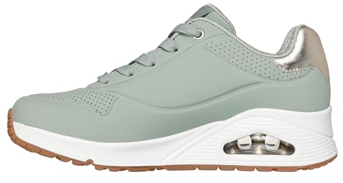 Skechers Uno Golden Air Scarpe da Ginnastica da Donna, Sage Durabuck/Silver Trim, 37.5 EU