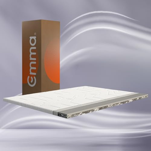 Surmatelas Premium Emma 140x190 cm, 8 cm | Housse Extra Thermorégulatrice | 2 Couches Thermorégulantes & Ferme | Mousse HRX | Housse Amovible et Lavable