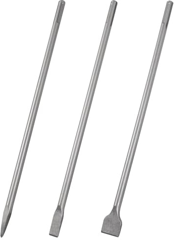 CPROSP 3 pezzi Scalpelli SDS-MAX 600mm, Scalpello Piatto 25mm+ Piastrelle 50mm+Scalpello a Punta, per Piastrelle Muratura Calcestruzzo Pietra