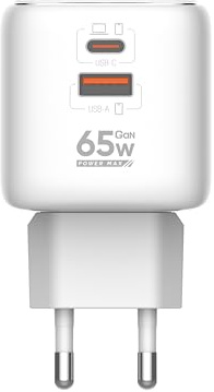 Manto laddare 65 W GaN 3-i-1 reseadapter (US/UK/EU) dubbel port USB-C/USB-A, kompatibel med MacBook, iPhone 17, Samsung S24 och mer