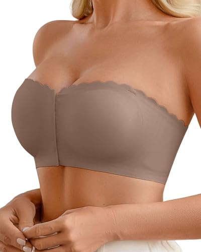 CheChury Sujetador sin Tirantes sin Aros Bandeau Top Push up para Mujer Comodos Sujetadores Tallas Grandes Multifunción Ajustables Bralette Invisible Reductor Costuras Básico Soporte Antideslizante