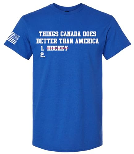 Trenz Shirt Company Mens Classic - Graphic Novelty T-Shirt Things Canada Does Better Than America Hockey