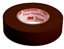 3 M tbra1510 Temflex 1500 vinyle électrique Ruban isolant, 15 mm x 10 m, 0,15 mm, marron