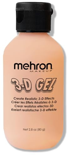 Mehron Makeup 3-D Gel | Gelatin Special Effects Makeup | Halloween FX & Scarring Gel | Fake Skin for Stage, Screen, Theater, Cosplay, and Halloween (2 oz) (Fleshtone)