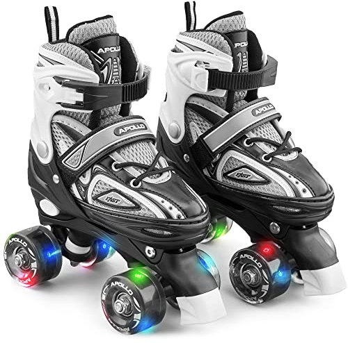 Apollo Super Quad X Pro, Patins à roulettes LED pour Enfants et Adolescents, idéal pour Les débutants, Patins à roulettes Confortables pour Les Filles et Les garçons.
